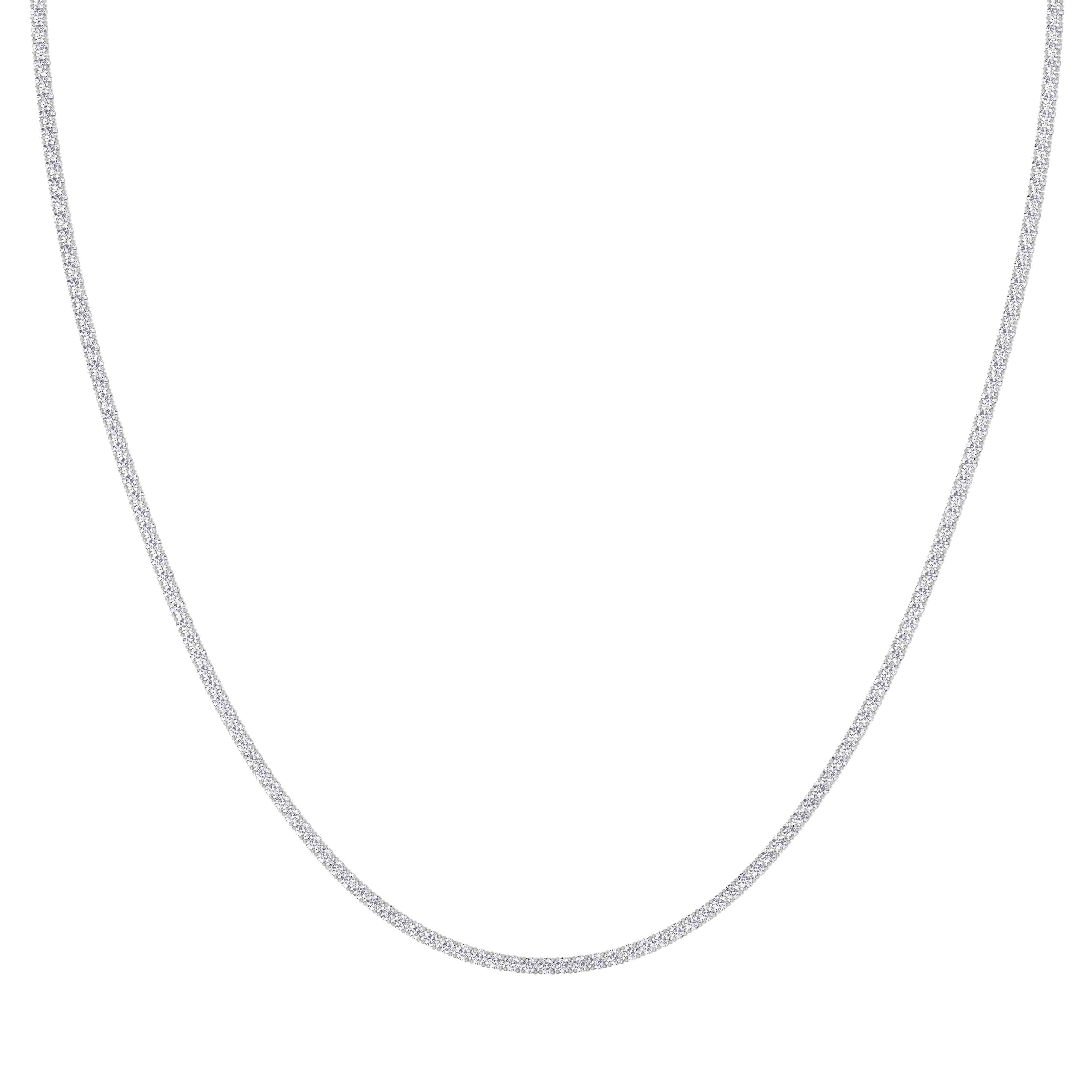 Four-Prong Round Tennis Necklace